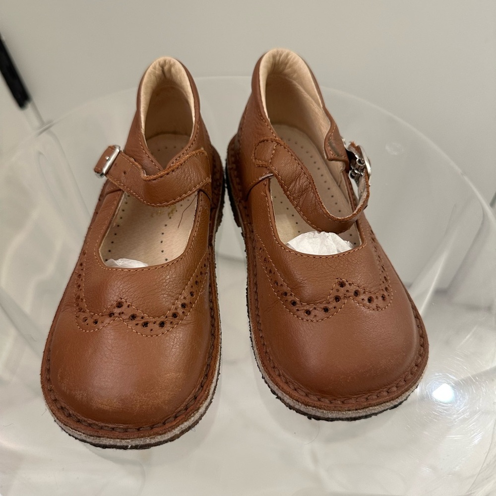 Odile Tan Leather Mar Janes with Buckle closure. Size 26. In very good condition